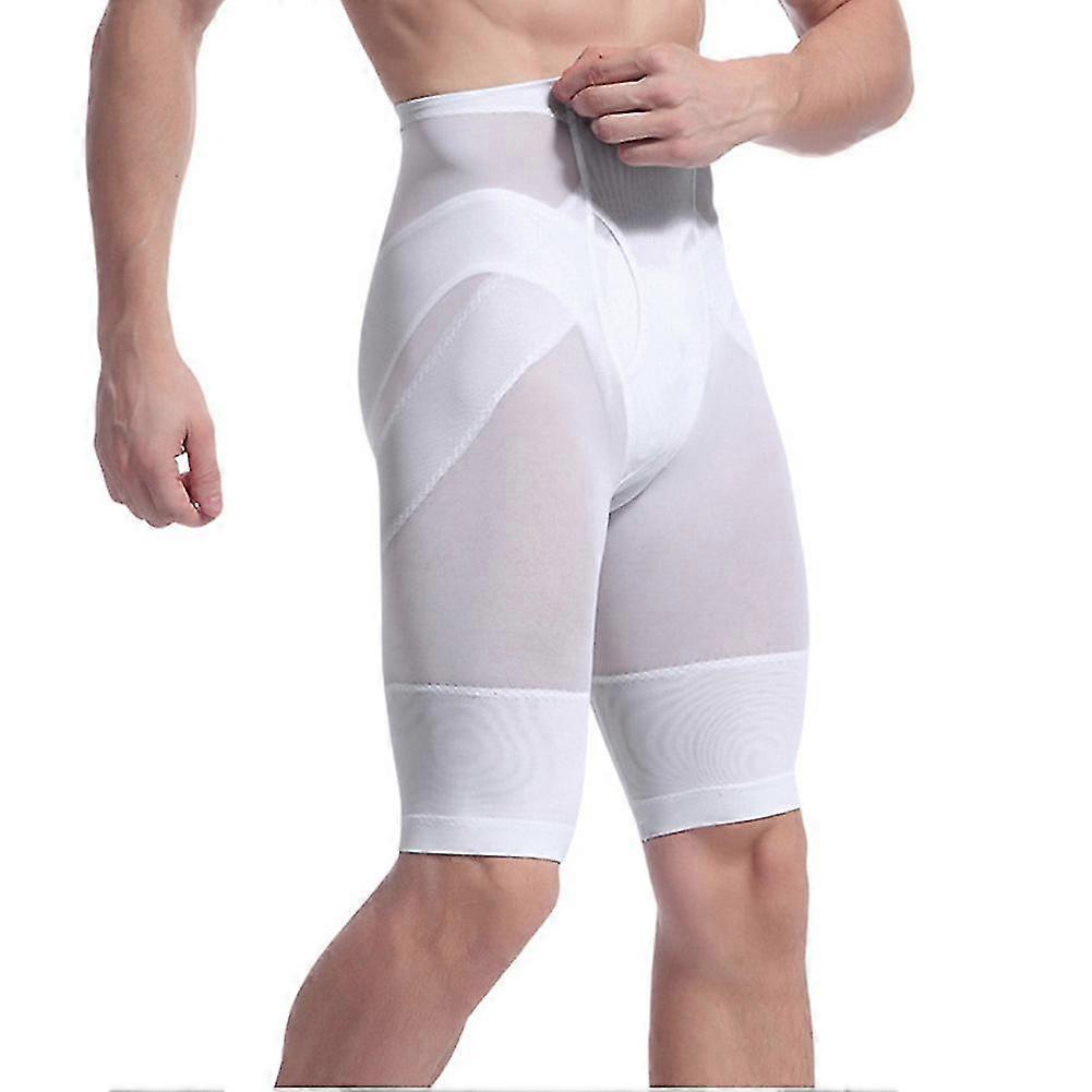 Shaper For Gentlemen High Waist Compression Shaper Pants Slimming Quick Dry Body Shaping1pcs-White-XL