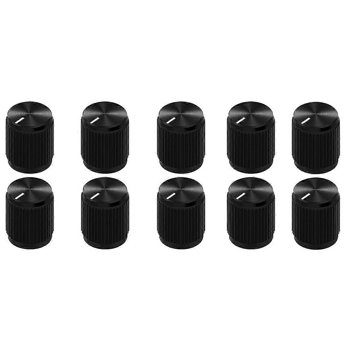 10PCS Guitar Effect Pedal Knob Metal Black Potentiometer Knob Anodized Aluminum Amp Pot Knob 15x15MM