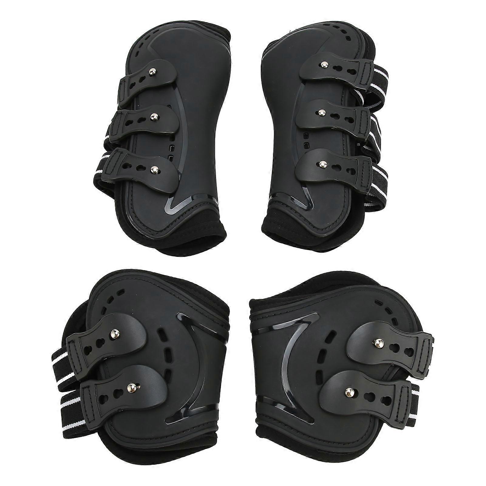 Horse Tendon Boots for Jumping Show Riding with Shock Absorption and Breathable Open Front Design