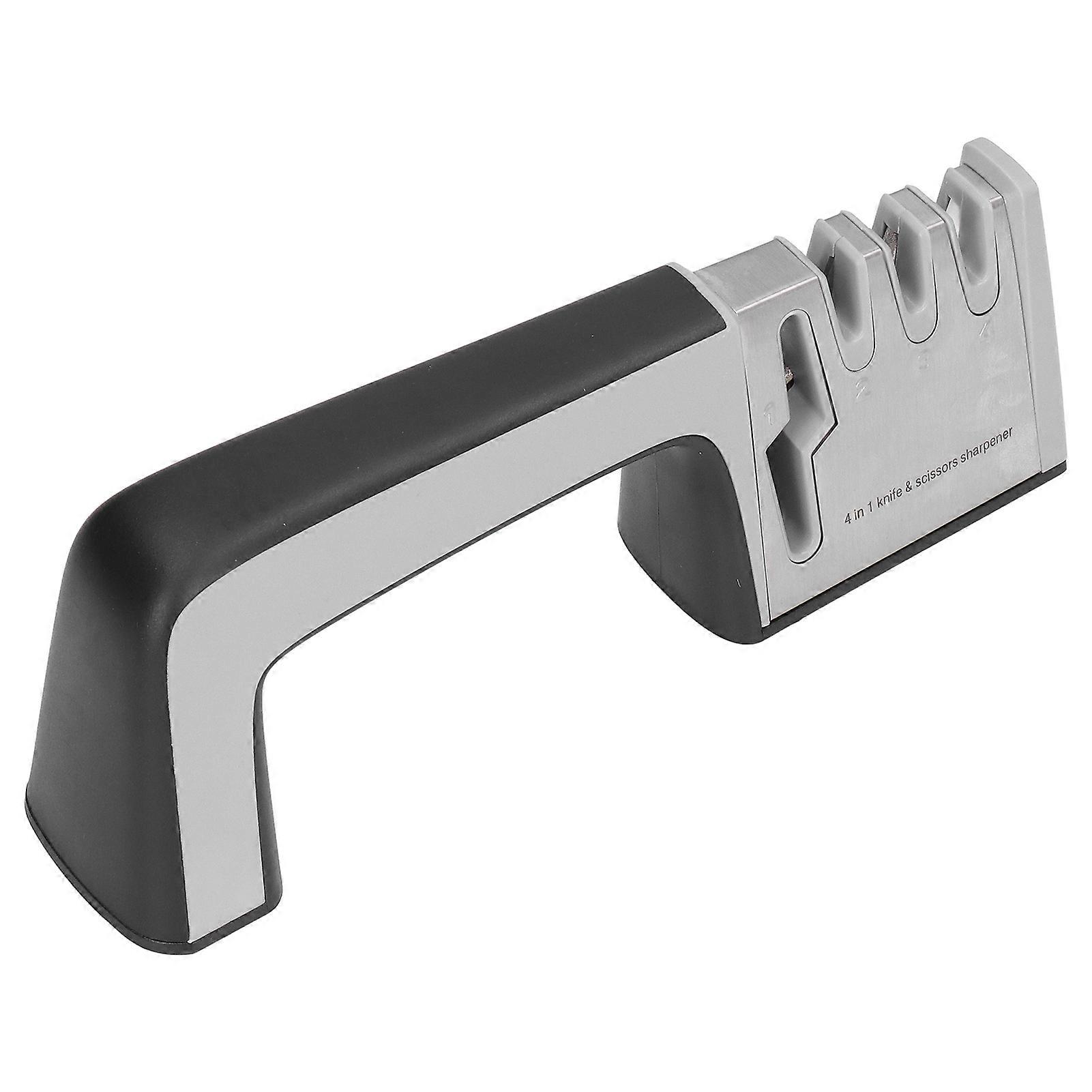4 Head Knife Sharpener - Fast Safe Comfortable Skid-Resistant Kitchen Tool for Knives and Scissors