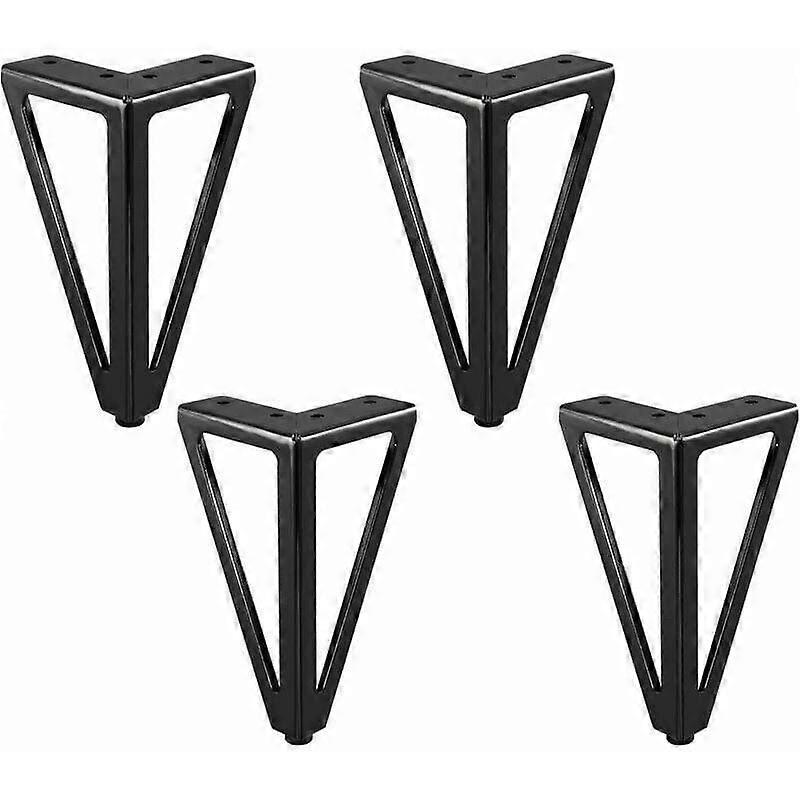 Pack of 4 Replacement Metal Furniture Legs, Black, 15cm, Furniture Legs
