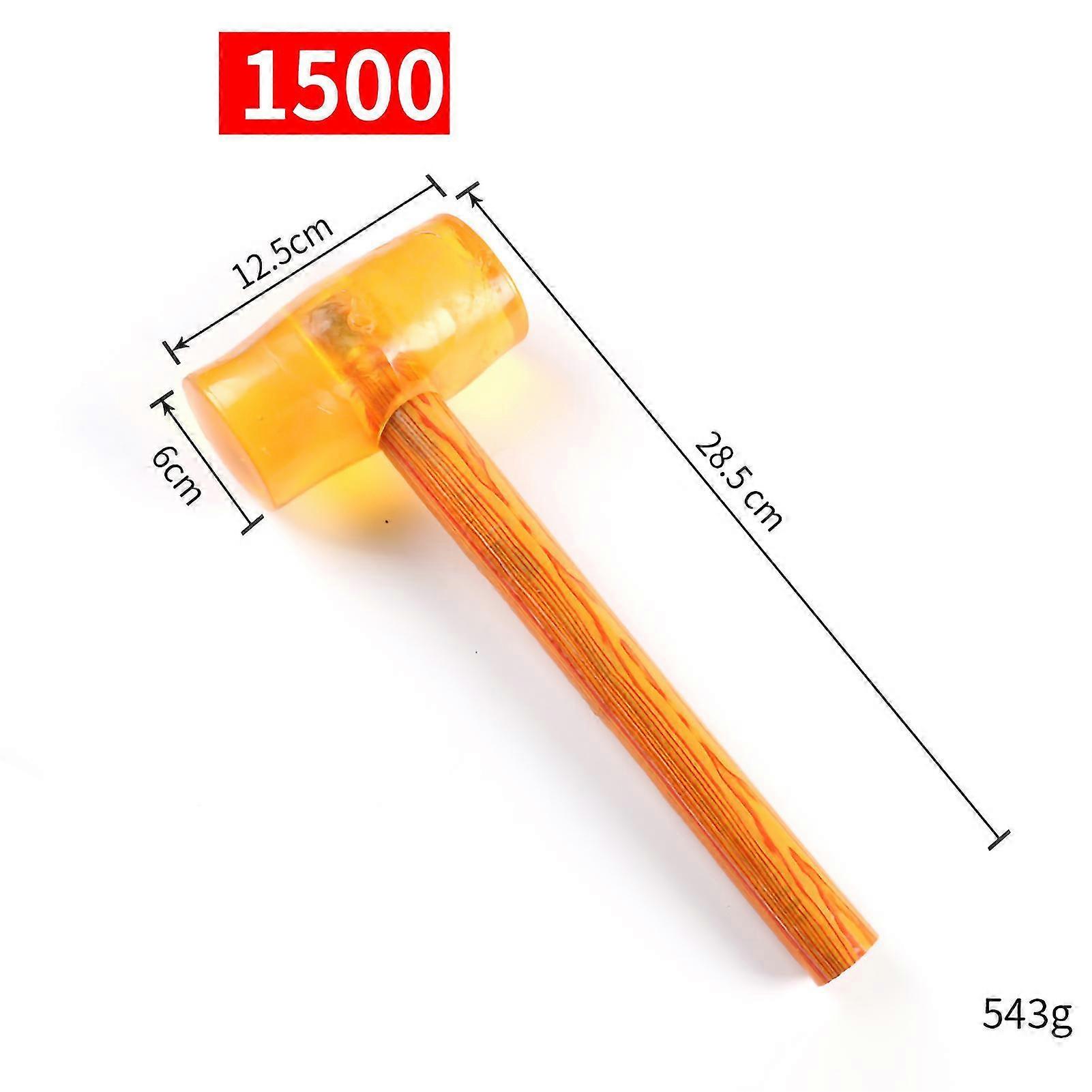 Rubber Hammer 1500 Type 5.5cm Transparent Wooden Handle for Floor Tile and Furniture Installation