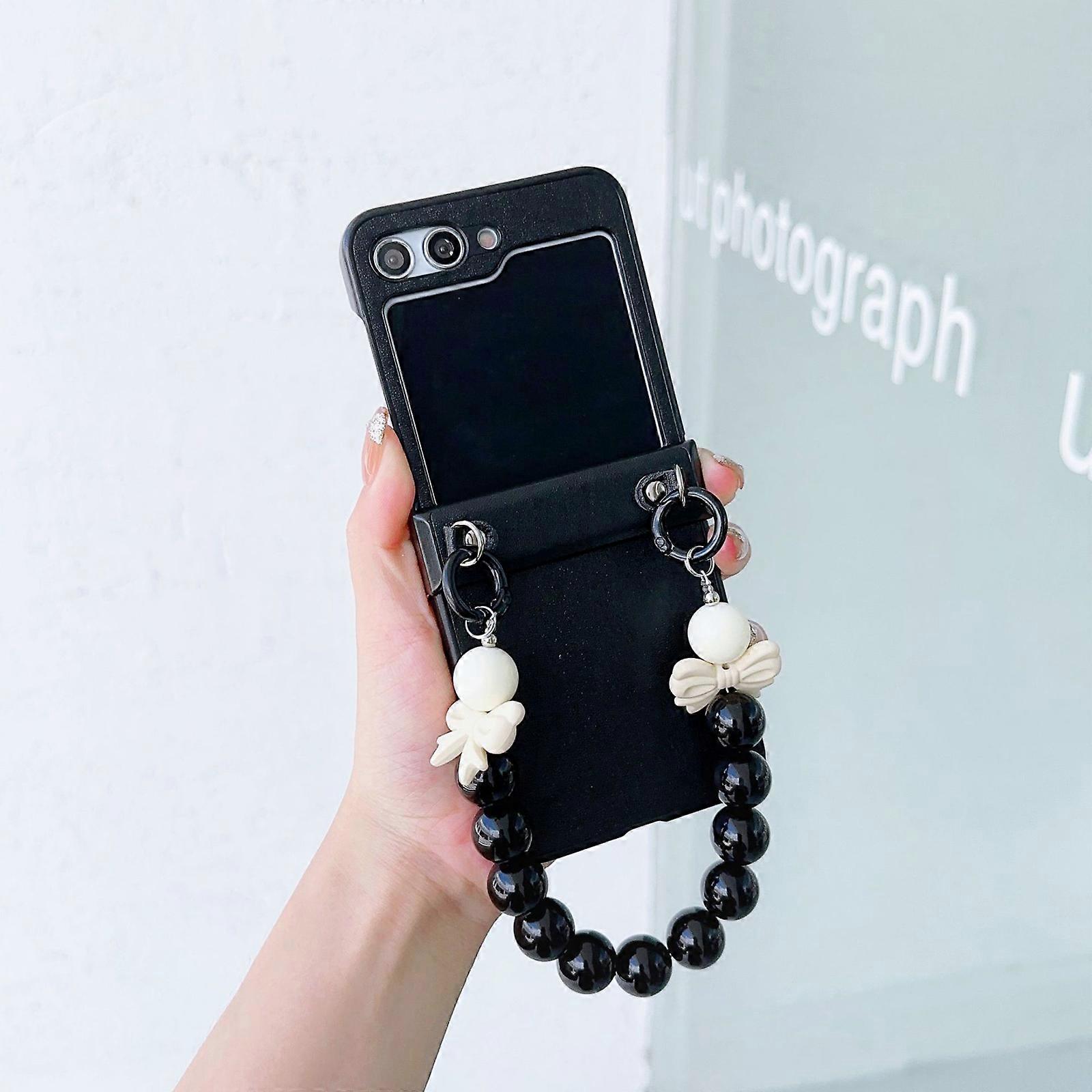 for Galaxy Z Flip 6 Case with Hinge Protection, Cases for Samsung Galaxy Z Flip 6 with Bracelet Lovely Case for Girls Women