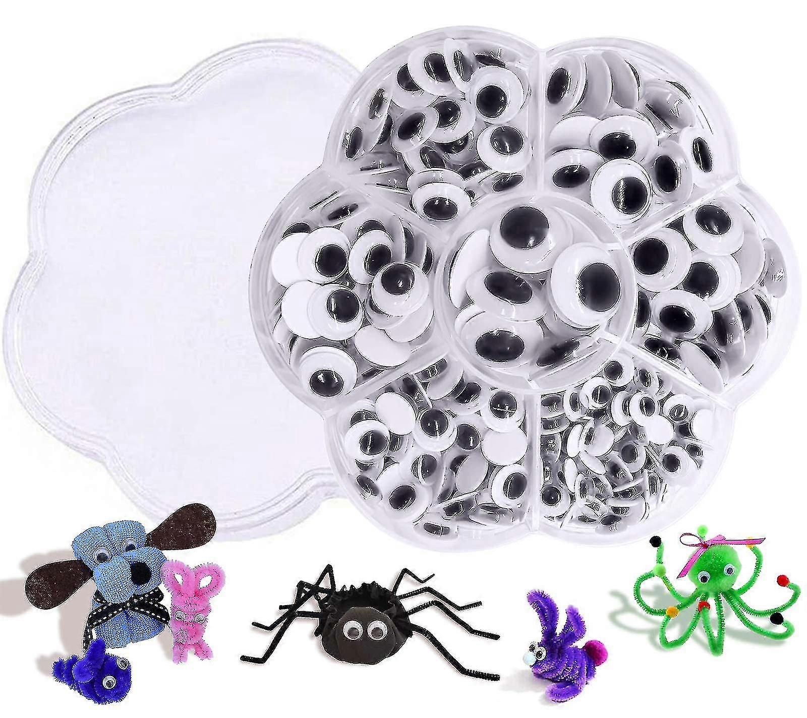 عيون غوغلي ، 700 قطعة بلاستيكية تذبذب عيون ذاتية اللصق عيون متذبذبة أسود لعبة صغيرة كبيرة دمية عيون مستديرة لزجة عيون حرفية