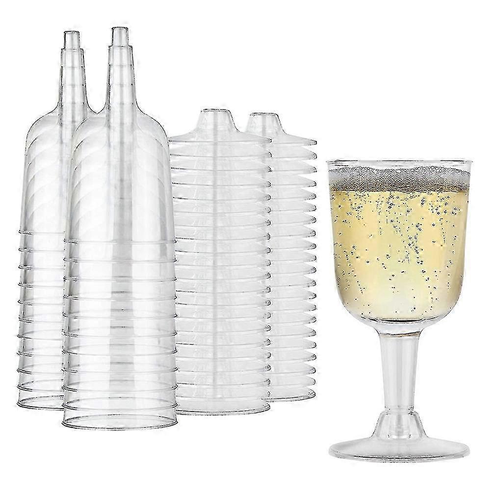 Clear Plastic Wine Glass Recyclable - Shatterproof Wine Goblet - Disposable & Reusable Cups compatib