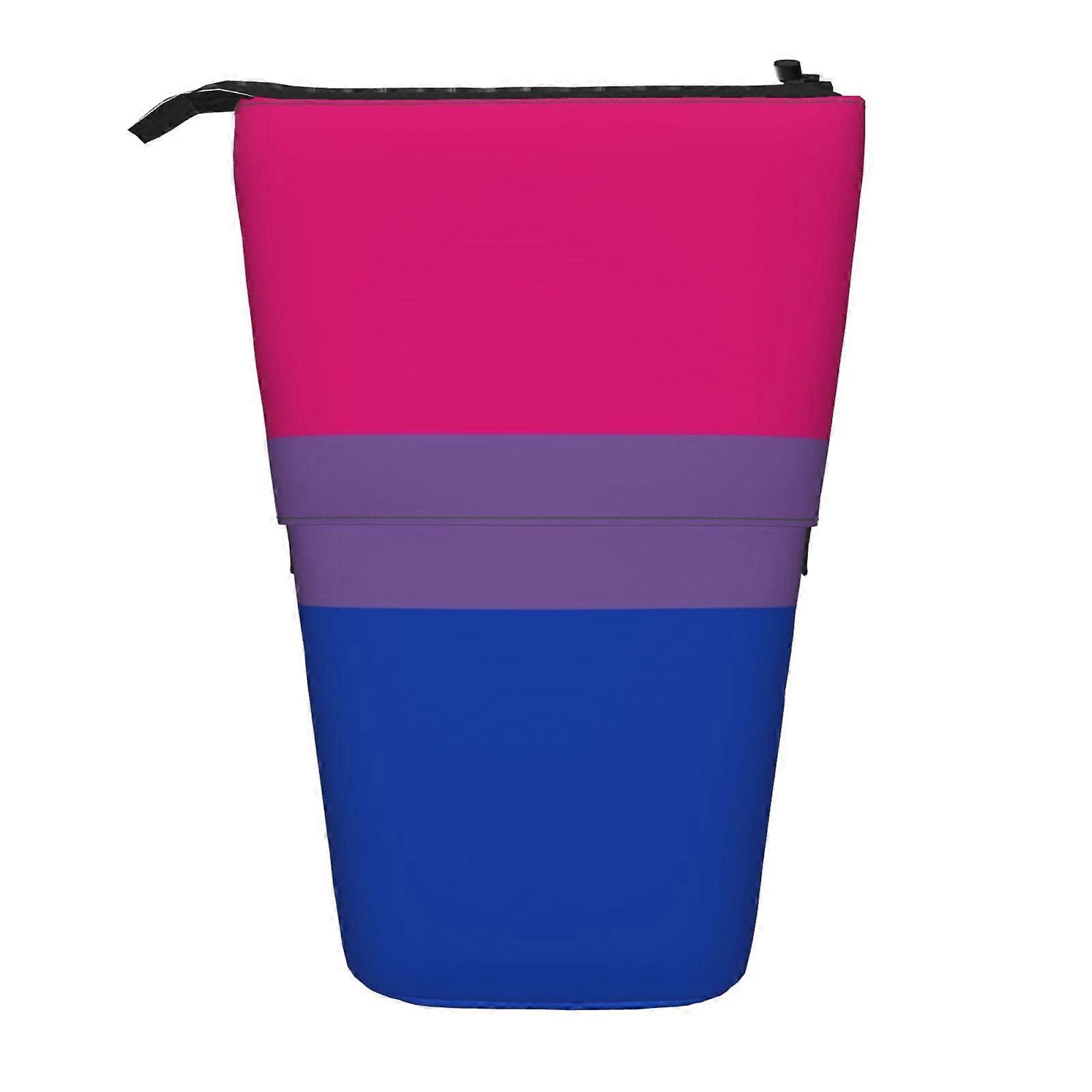 المخنثين فخر العلم مقلمة الوقوف حقيبة قلم رصاص تلسكوبي مقلمة مع سحاب حقيبة ماكياج محمولة