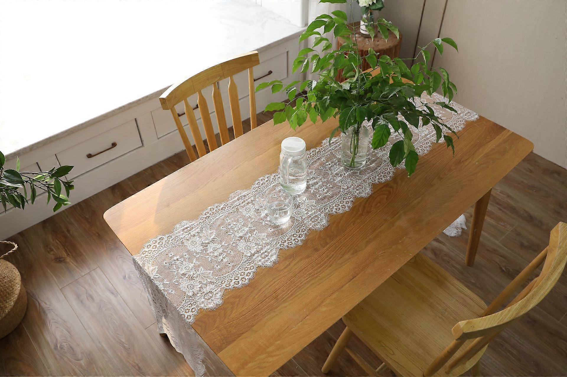 Nappe En Dentelle Blanc Vieilli Bronze – Chemin De Table 30x70cm Rectangulaire | Dentelle Jacquard En Polyester Pour Décoration De Table Accessoire Maison Jacquard