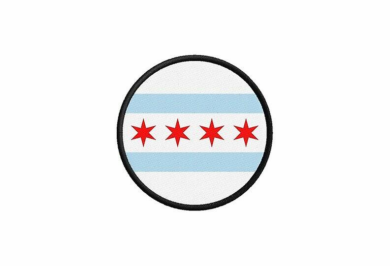 Patch ecusson flag chicago camo printed thermosticker round round roundcarde