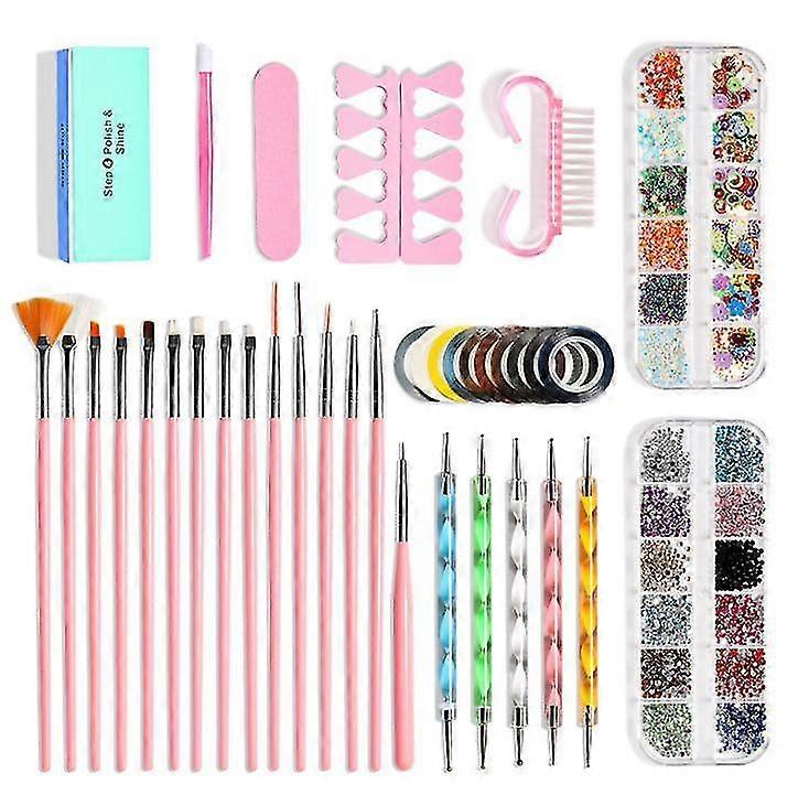 Art Decoration Sets 10 Pack,nail Brush And Manicure Tools