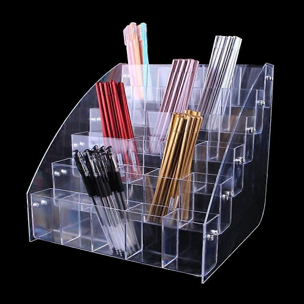 Elegant Acrylic Brush Organizer Container Writing Utensil Holder Display Stand