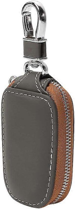 Car Leather Key Case (Brown),Smart Key Holder Protective Car Key Chain Pouch Car Smart Key Chain Coin Holder Auto Remote Key Ring Wallet