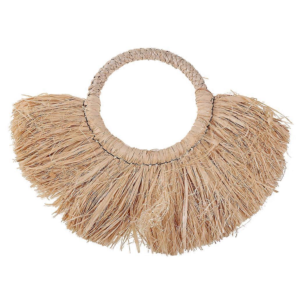 Nordic Raffia Hanging Wall Mirror Boho Decorative Makeup Mirrors Bathroom Decor