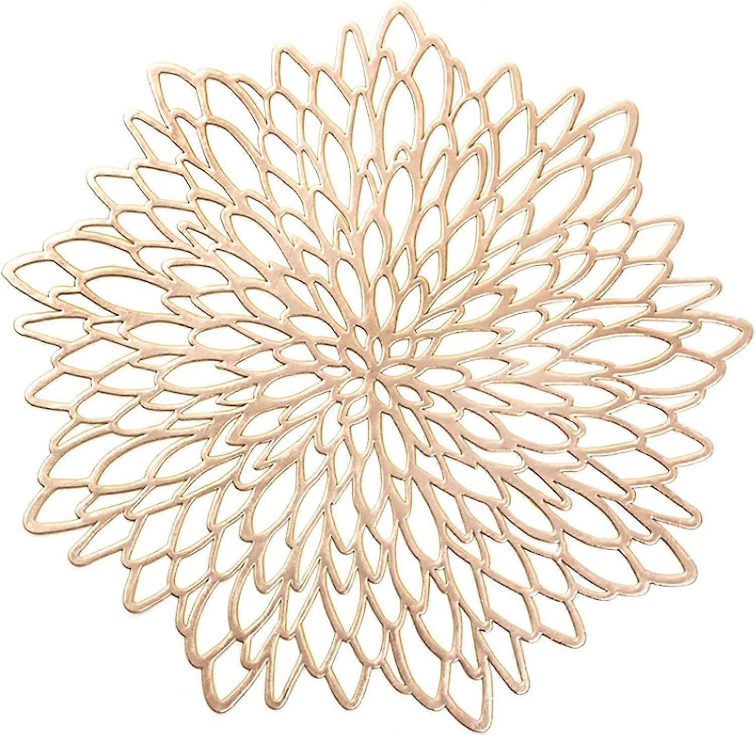 Sets de table en PVC Ensembles de 6 Sets de table à feuilles rondes Tapis de table en vinyle résistant à la chaleur lavables