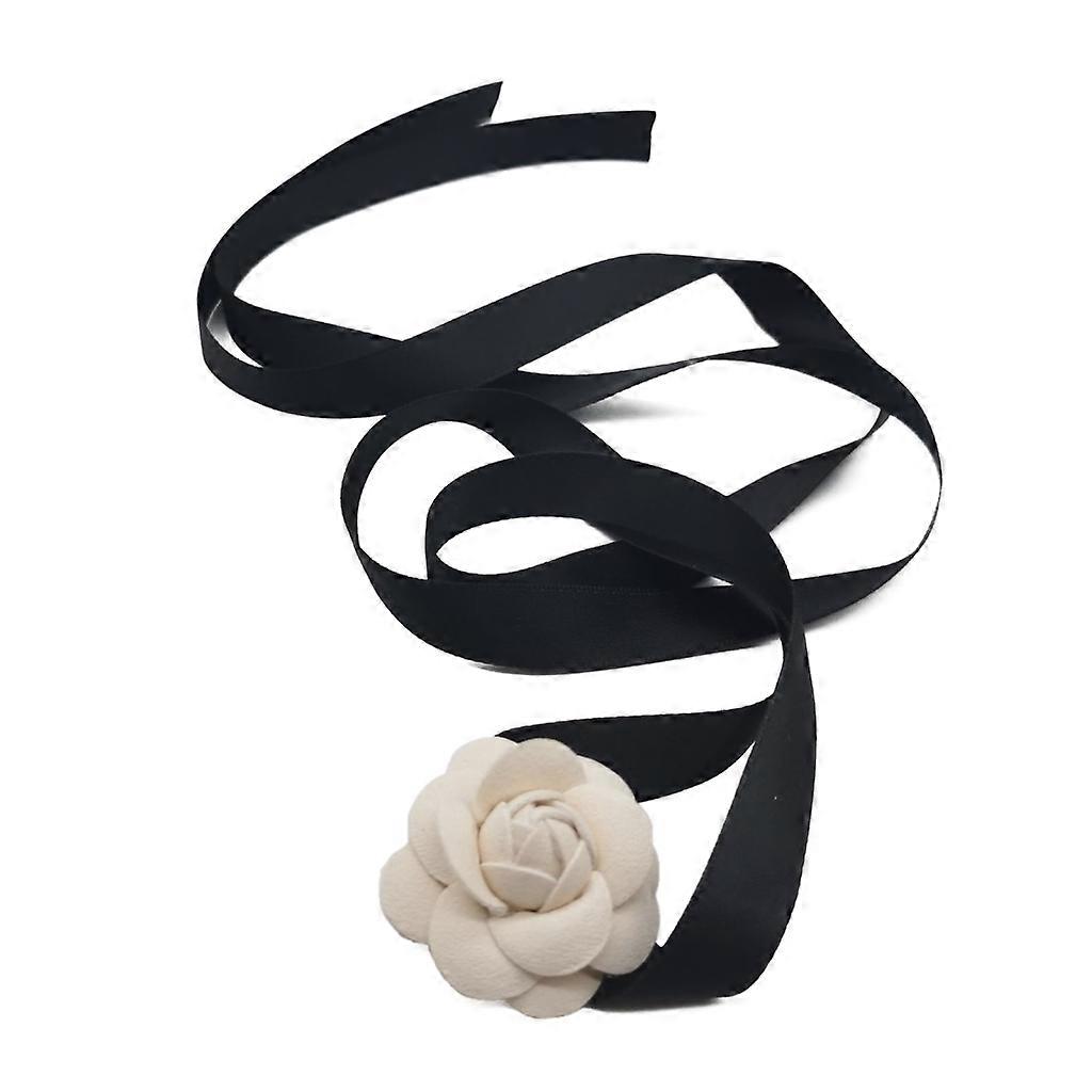 Camélia Blanc Bowknot Choker Collier Mode Collier Collier Bijoux