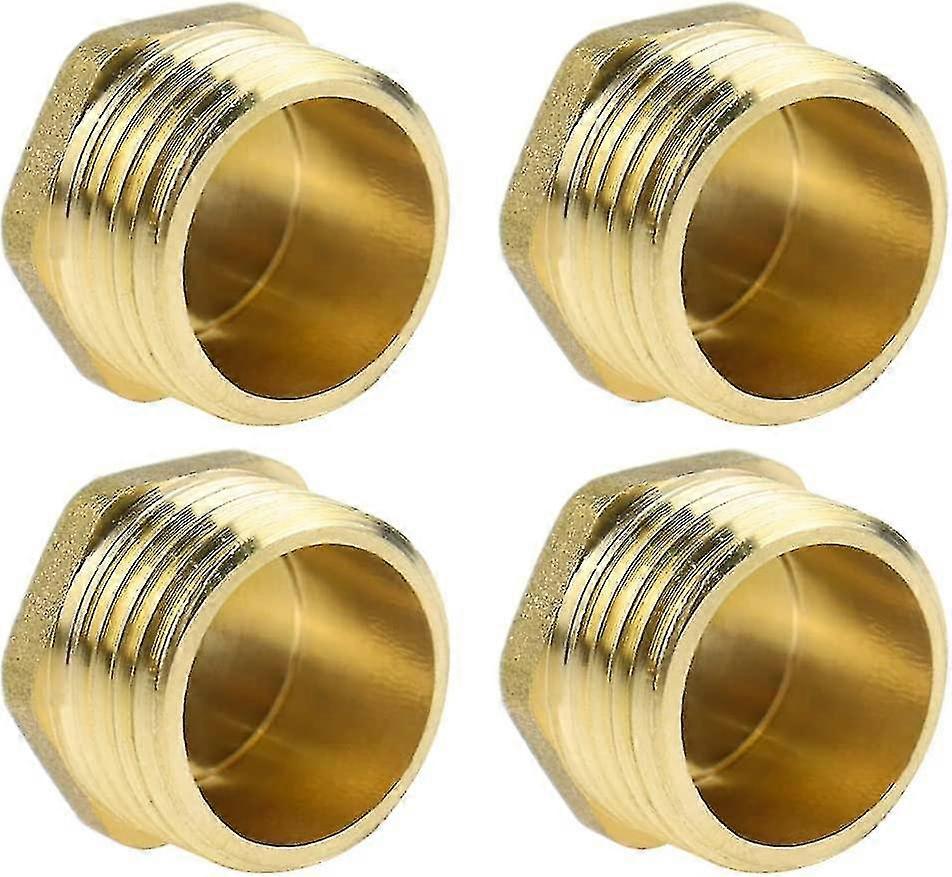 Prachtige prachtige messing pijp zeskantige hoofdplugfittingen 1/2" mannelijke schroefdraad messing pluggen messing dop afdekplug buis eindkap10 stuks goud