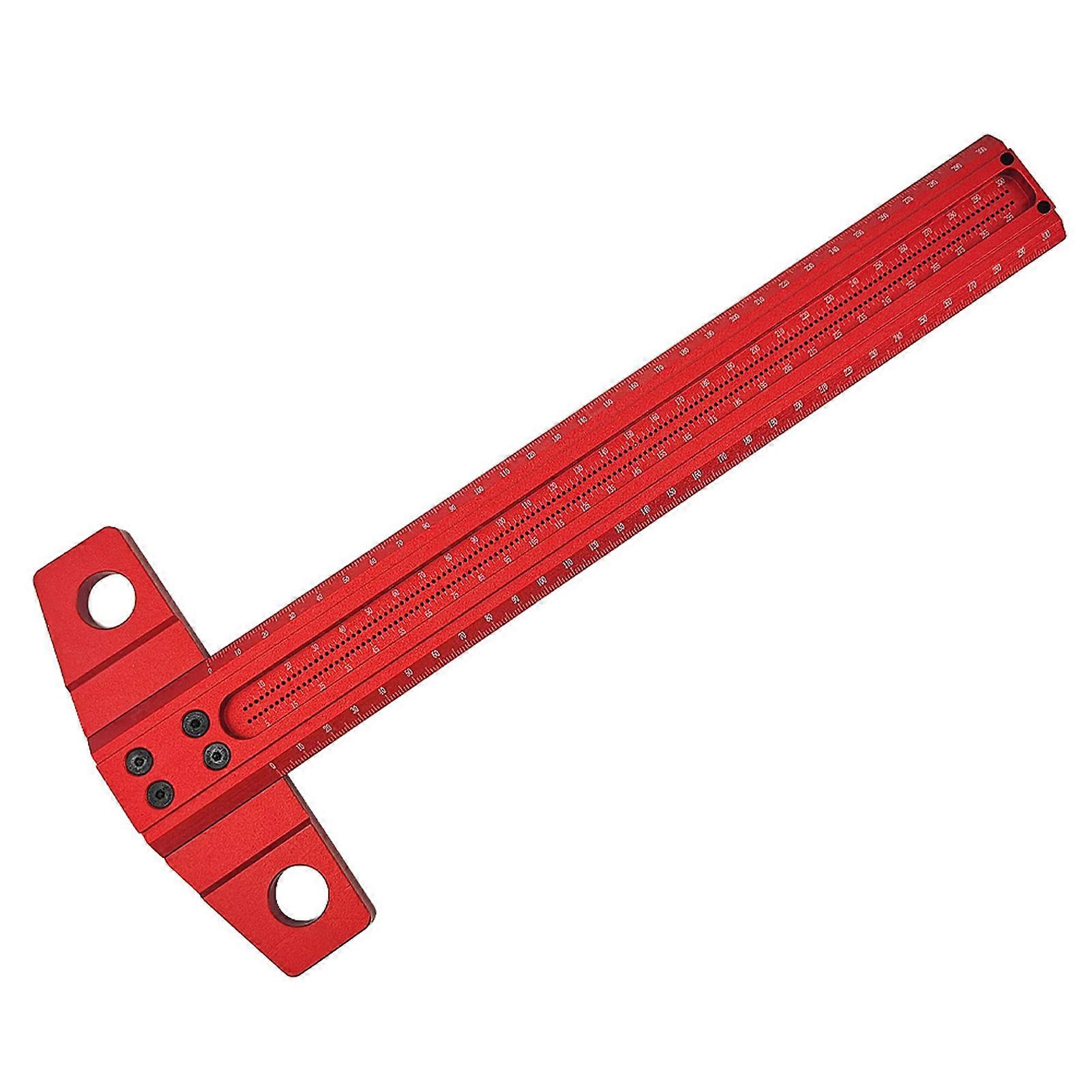 Woodworking Line Drawing Ruler Aluminum Alloy Construction Scrbing Guides T-shaped Precision Woodworking Ruler Scribing Tool