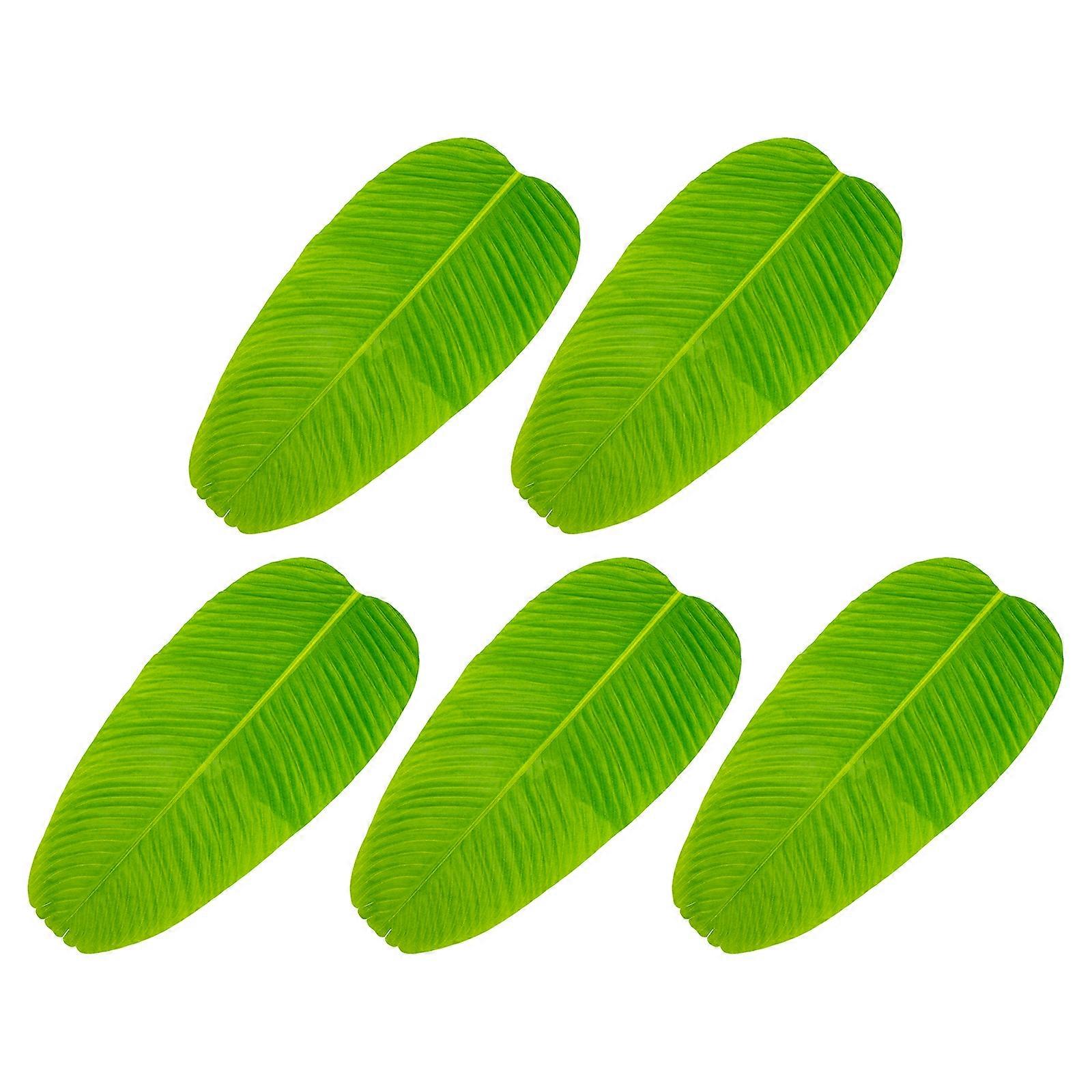 5 Pcs Dining Table Placemat Simulation Banana Leaf Place Mat Anti-heat Placemats