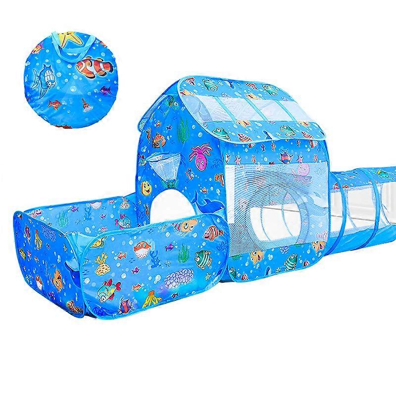 Childrens Play Tent with Tunnel 3-Piece Set,Indoor And Outdoor Ocean Playhouse