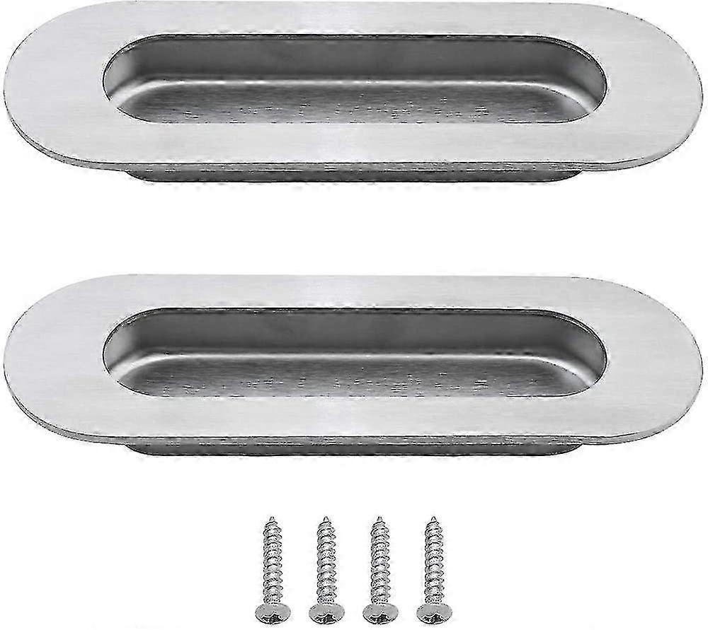 Cabinet Handle 2 Pcs Recessed Oval Pull Handle For Cabinet Cupboard Drawer