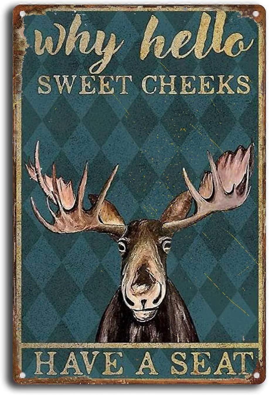 שלט פח אייל צבי שלום לחיים מתוקות יש מושב וינטג' מתכת פח שלט רטרו פוסטר 8x12 אינץ '