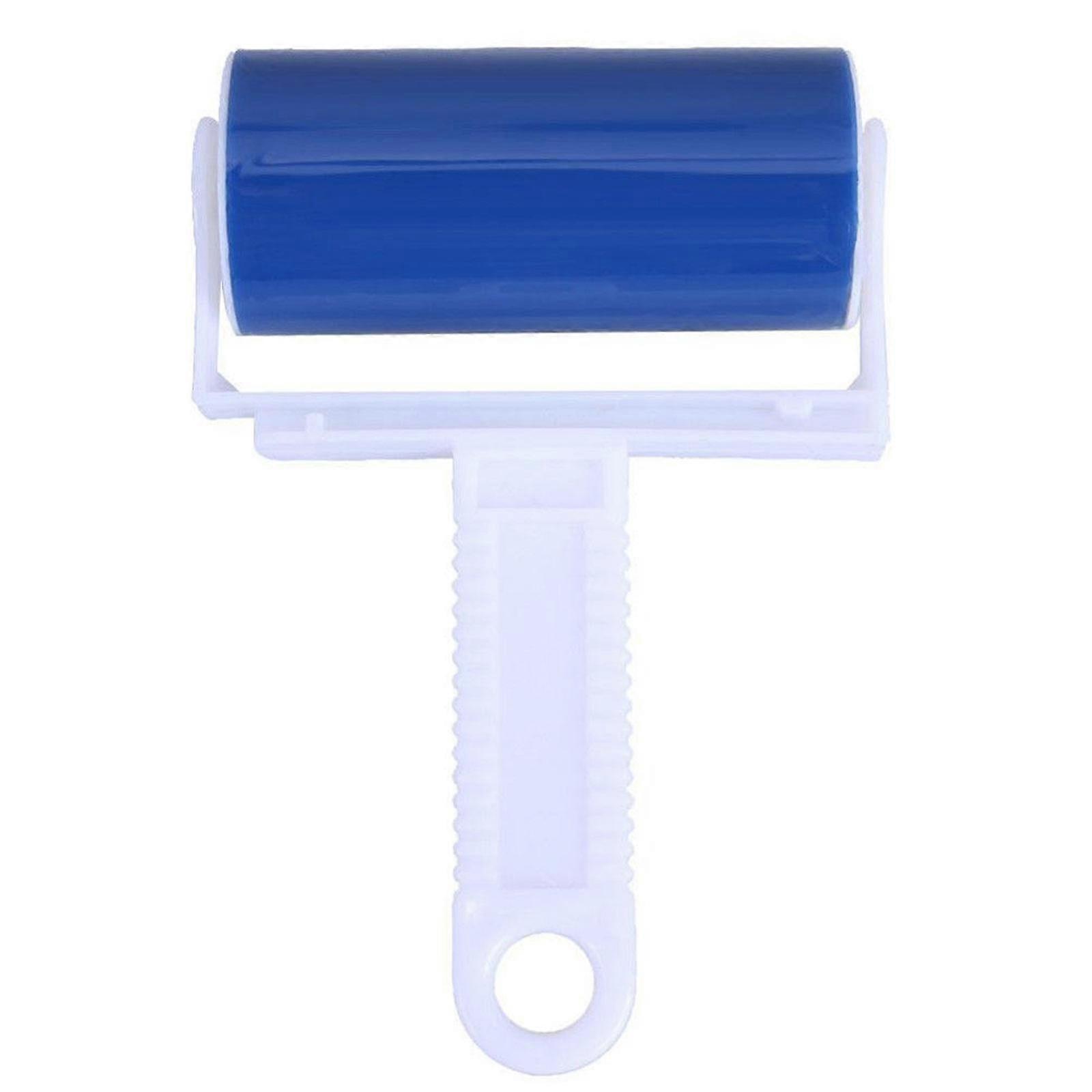 Washable Pet Hair Remover Roller With Silicone Roller Part And Anti-slip Plastic Handle-blue-effective On Multiple Surfaces