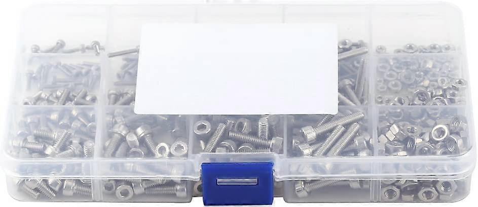 Box of 480pcs Bolts Screws Allen Head Nuts Hex Socket Assorted Stainless