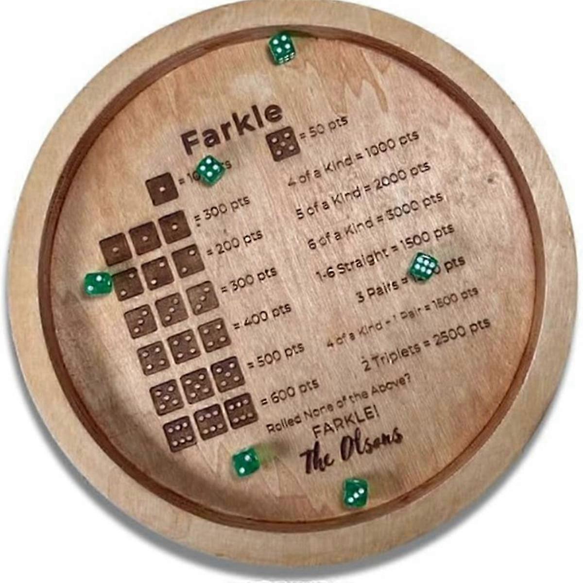 Dřevěný zásobník na kostky kompatibilní s Farkle Classic Dice Game, Farkle Dice Game, Farkle Classic Dice Game, Dice Tray 18cm
