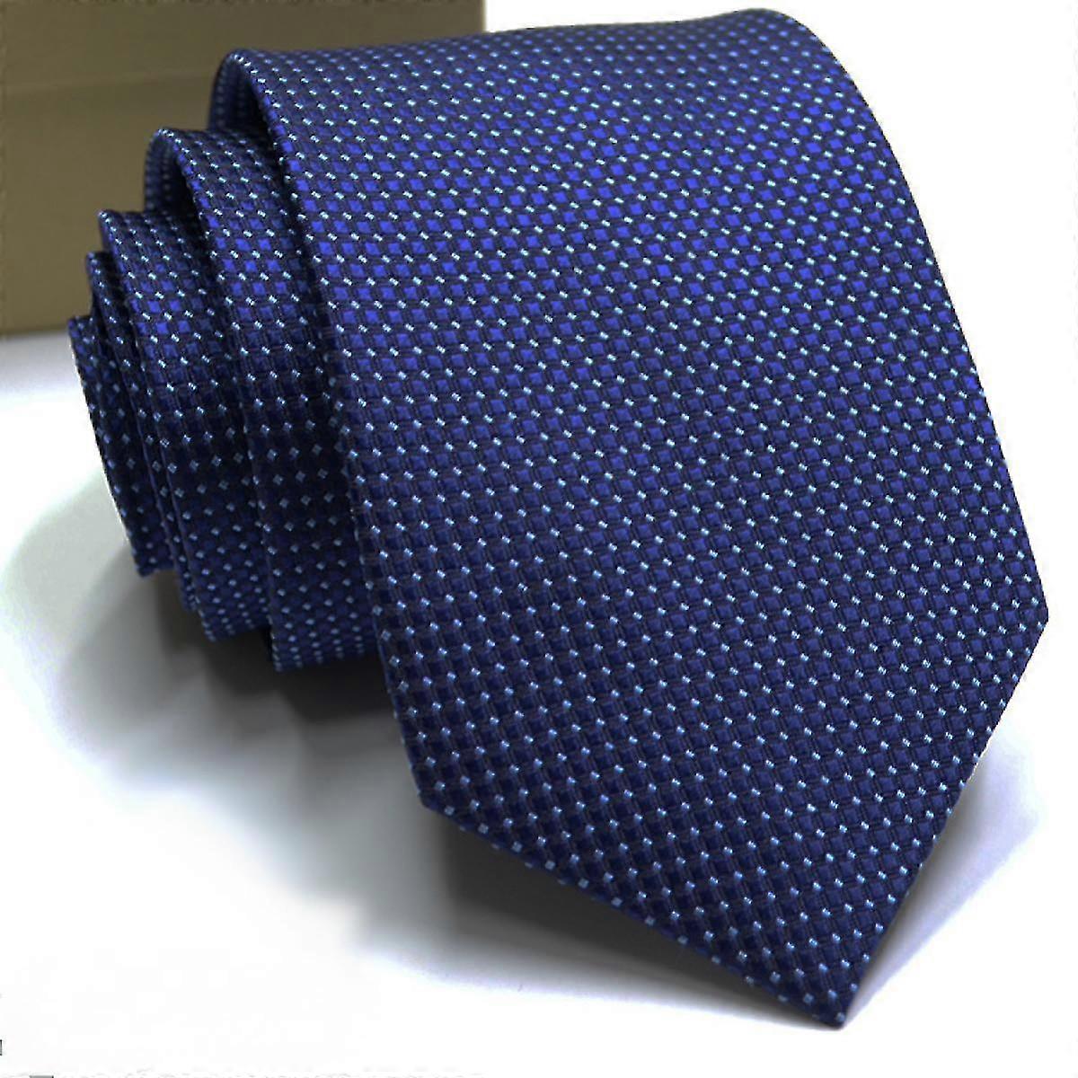 Herren Satin Solid Tie Setmen's Navy Krawatten