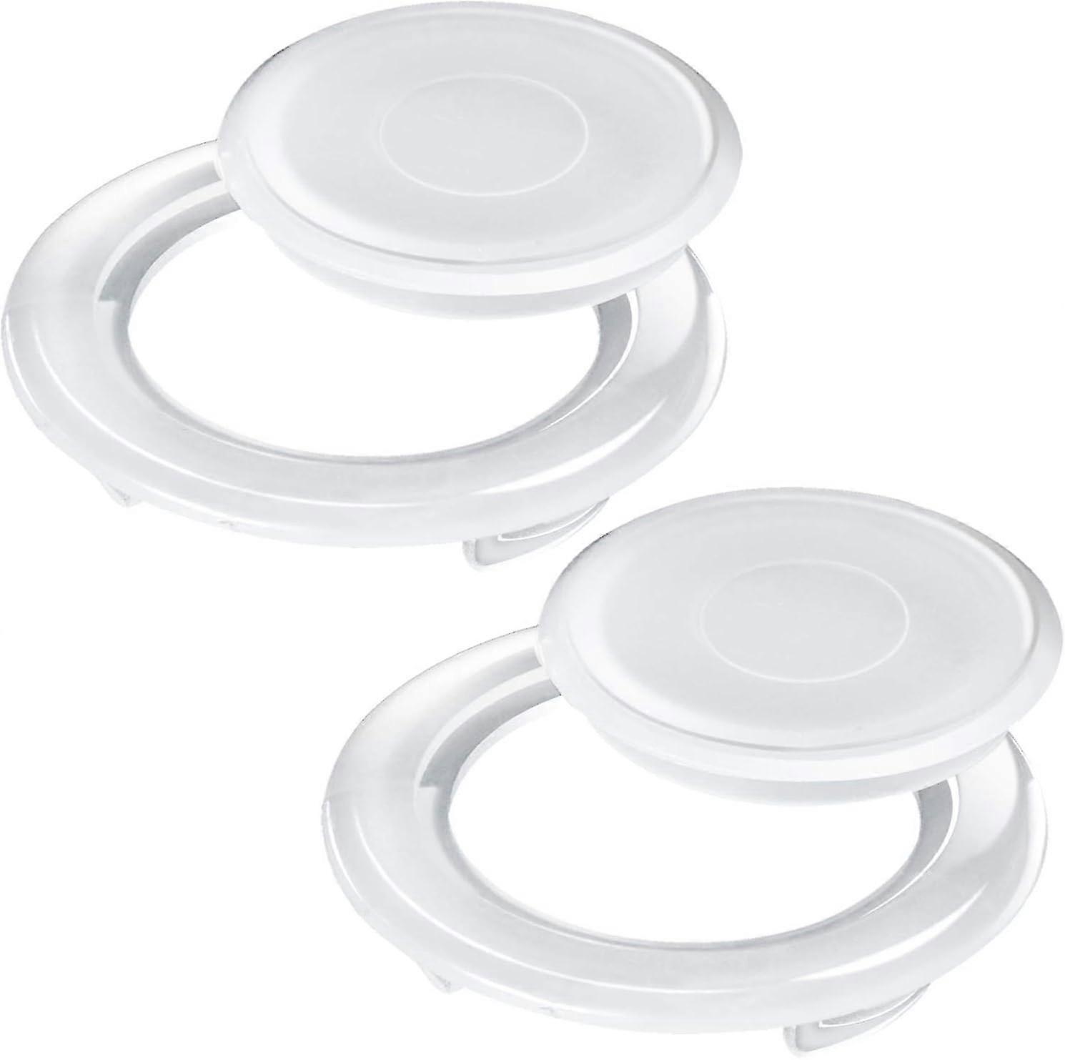 2 Pack 2 Inch Umbrella Rings and Standard Size Cap White Translucent (2 Set)