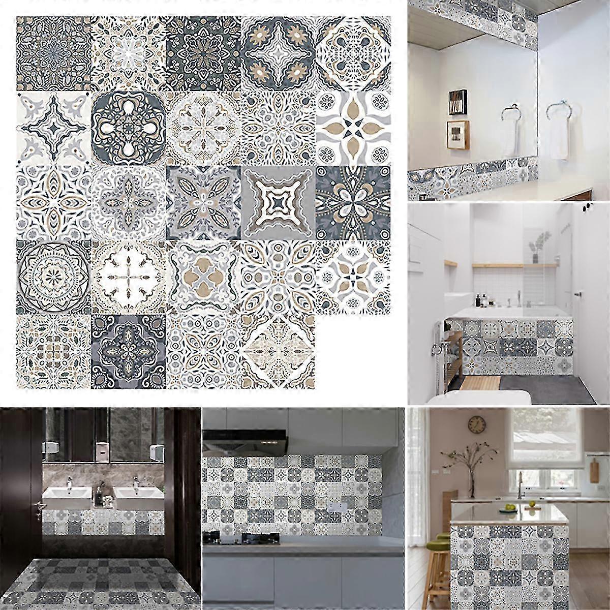 Moroccan Style Tile Effect Self-Adhesive Wall Stickers Decal