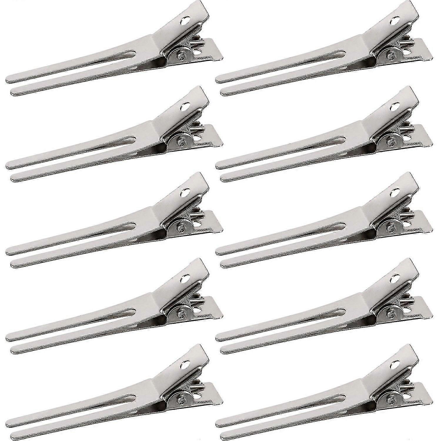 50pcs 1.75 polegadas duplo pino prata cachos clipes para extensões de cabelo