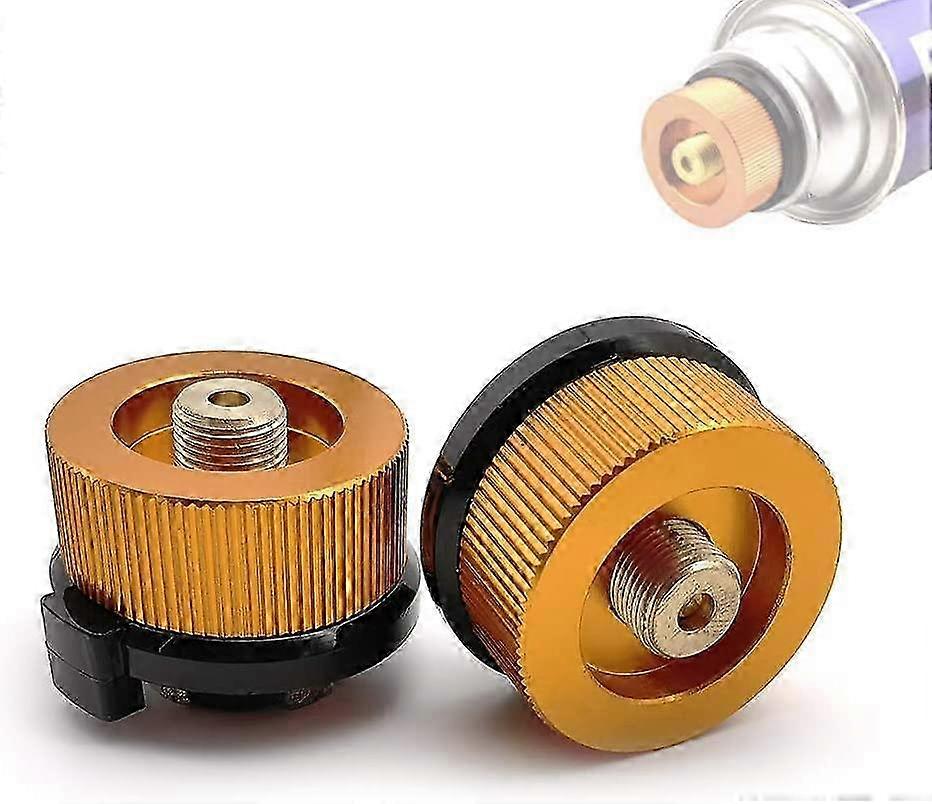 2個のガスアダプター屋外ハイキングキャンプストーブブストーブ接続ブタンキャニスターからネジ