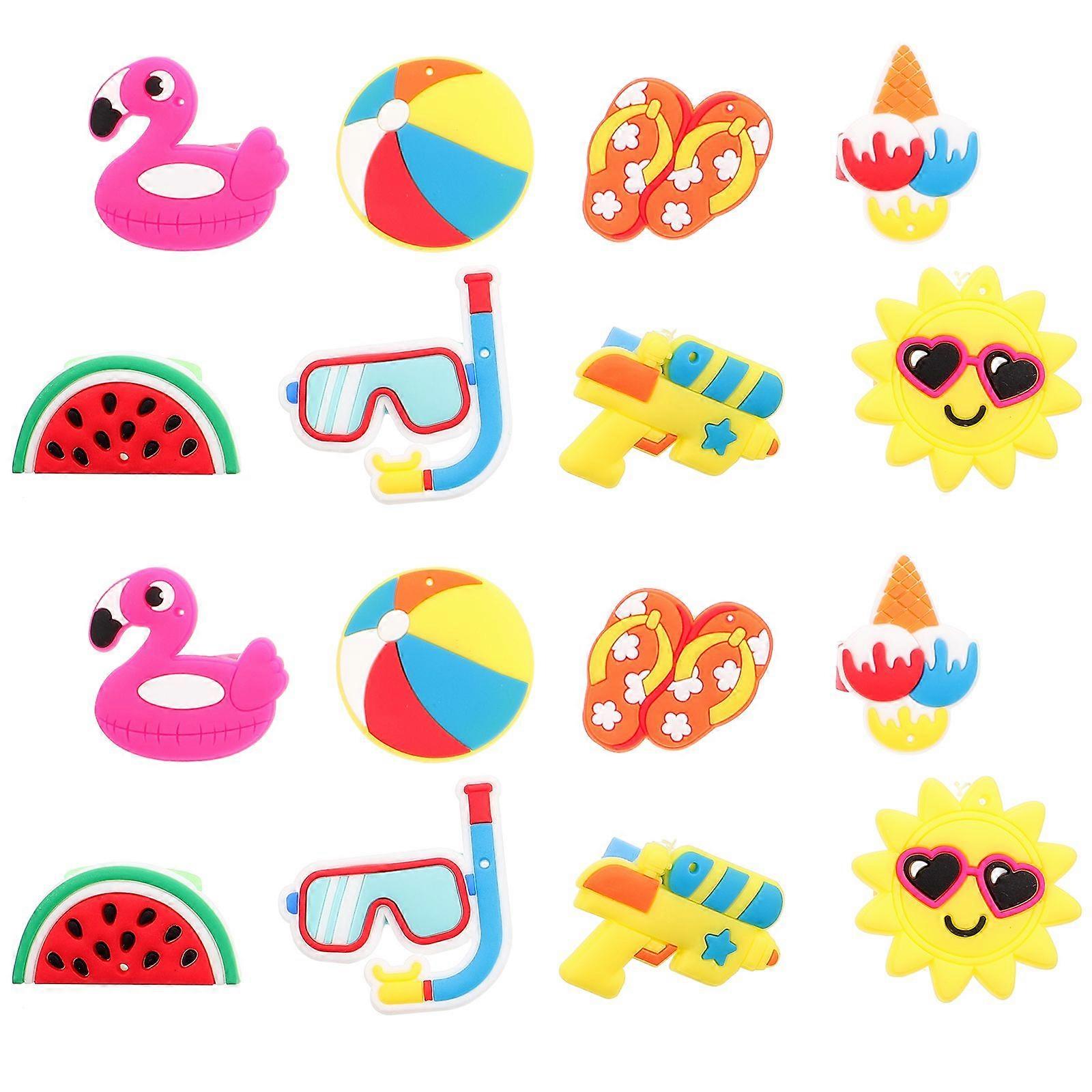 20pcs子供リングPVC漫画リング面白いカラフルなリングガールズフィンガーリング