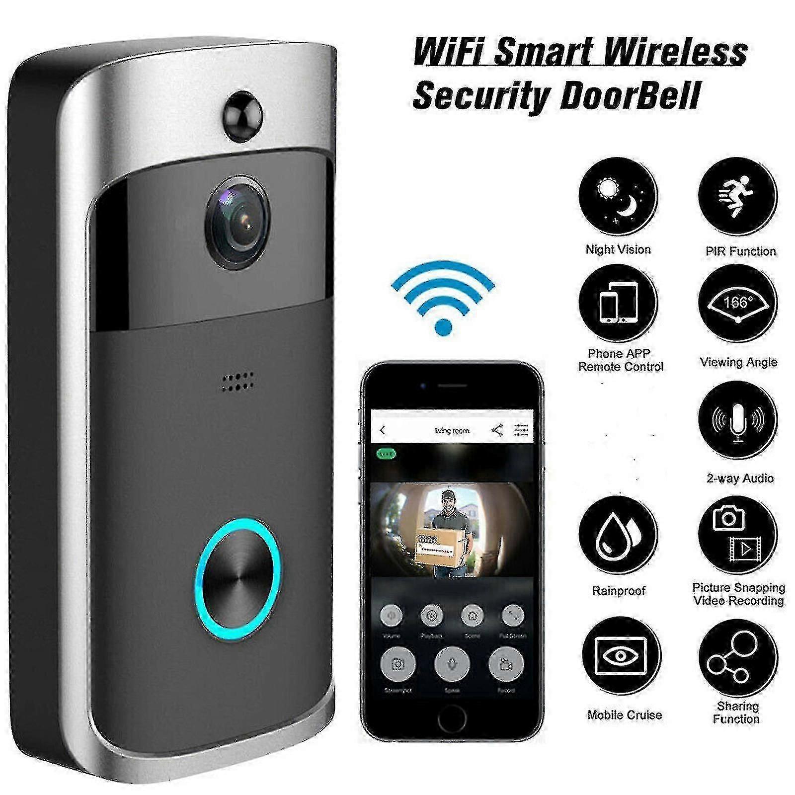 1080p Wireless Wifi Phone Camera Door Bell Ring Intercom Battery