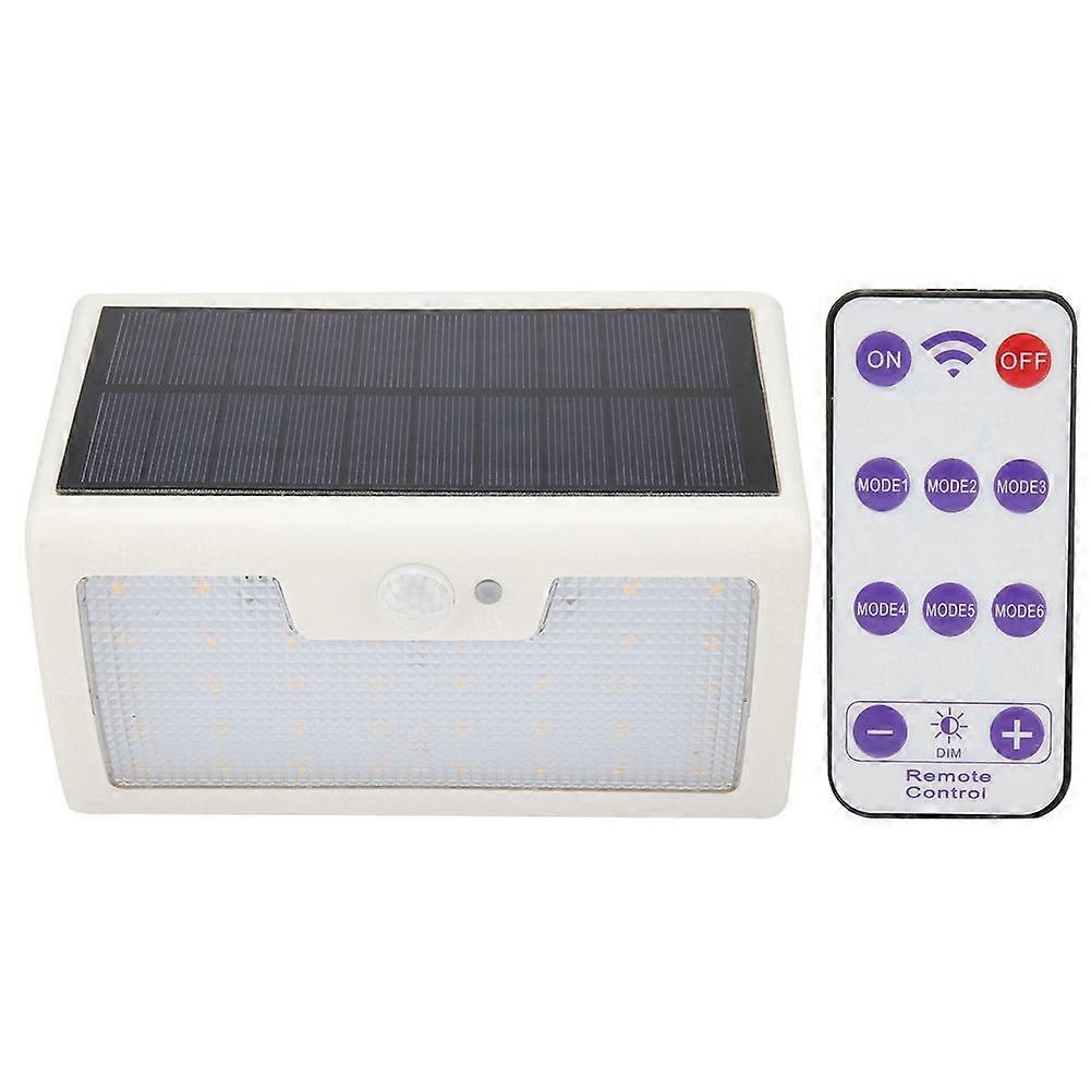 Solar Powered 40LED Wall Light Human Sensor Sconce Lamp with Remote Control White + Warm