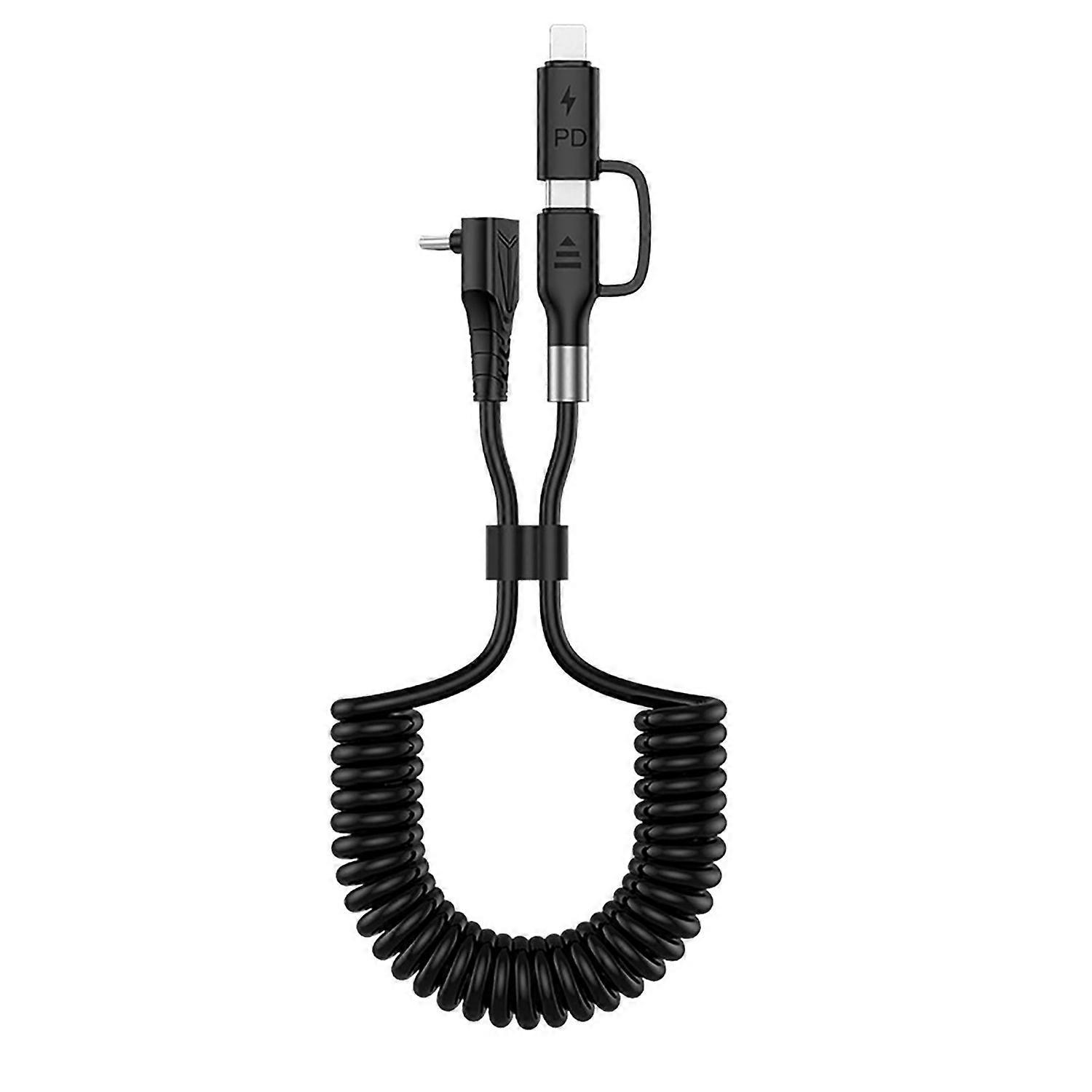 Type-C Cable Fast Charging Safe Space-saving Design Telescopic Spring TPU Data Cable for Tesla