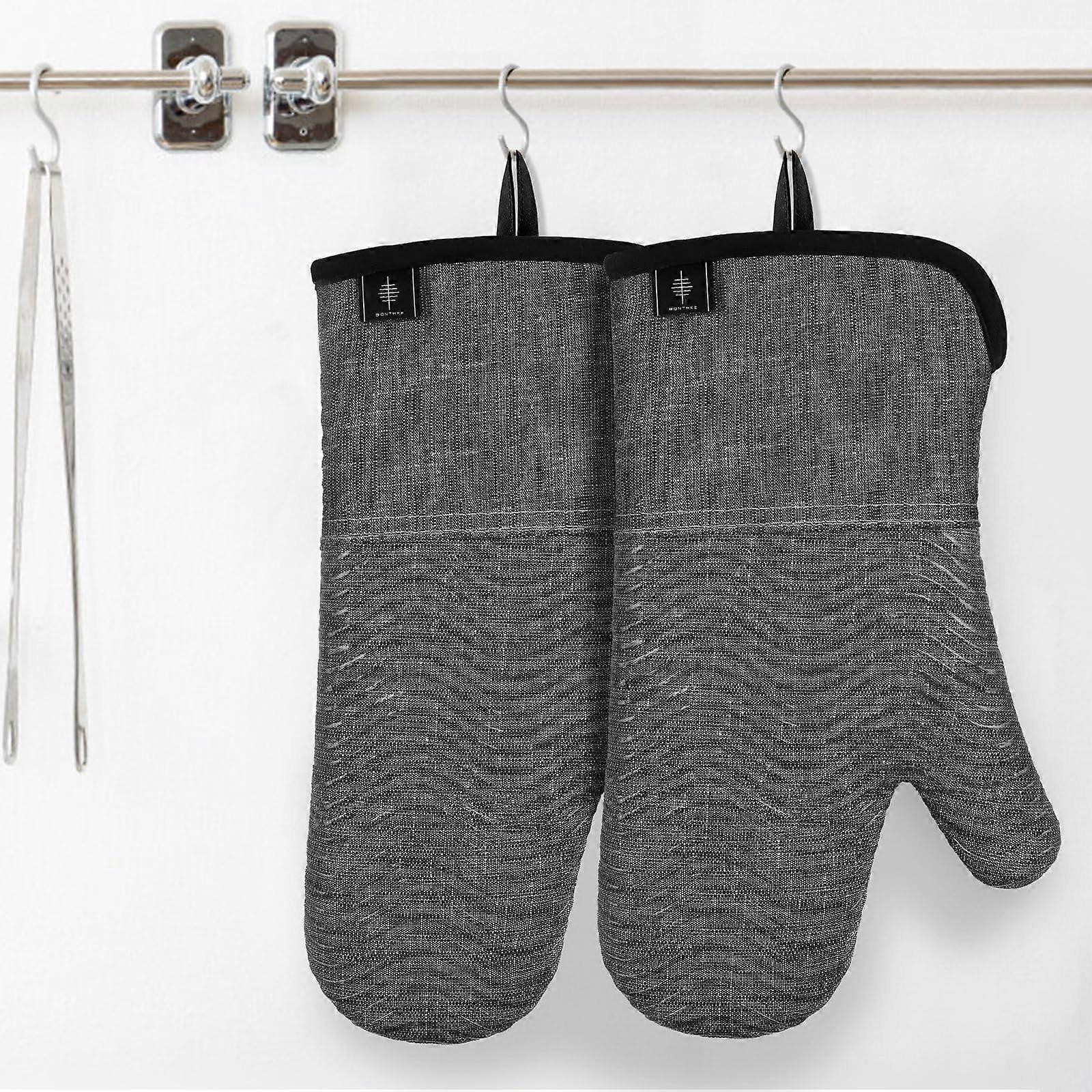 2pcs solid color silicone microwave anti-scald blue (flat finger glove, single)