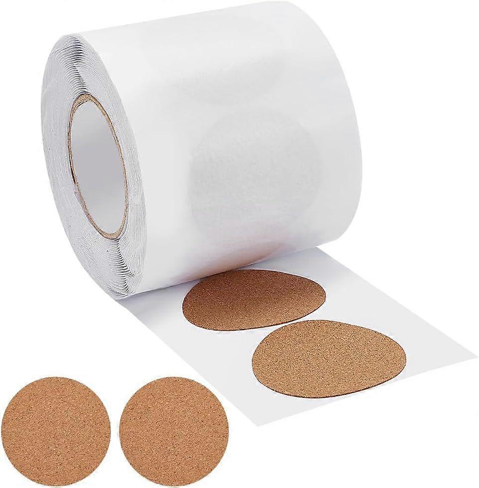 100pcs 3.1x0.04 Inch Adhesive Cork Circles Round Self-Adhesive Cork Dots Cork Mat for Cabinets Table Top Items Scratching Furniture Electronics