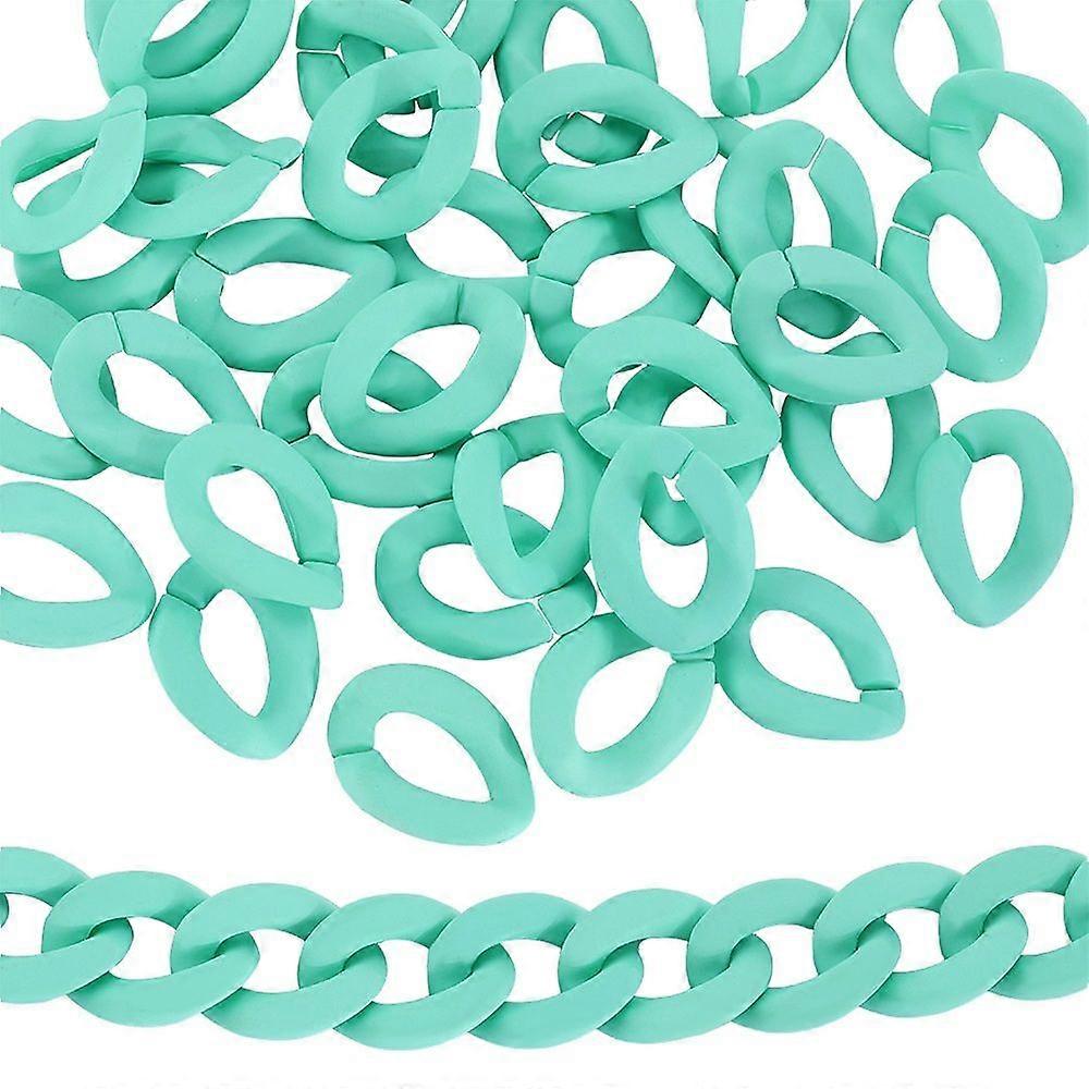 60Pcs Opaque Spray Painted Acrylic Linking Rings Quick Link Connectors for Curb Chains Making Twist Turquoise 23x17x4.5mm Inner Diameter: 13.5x7mm