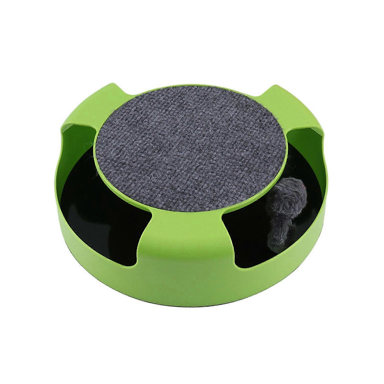 Cat Toy,Interactive Fun Puzzle Rotating Cat Mouse Chase Toys with Scratching Pad for Cats Kittens,Green