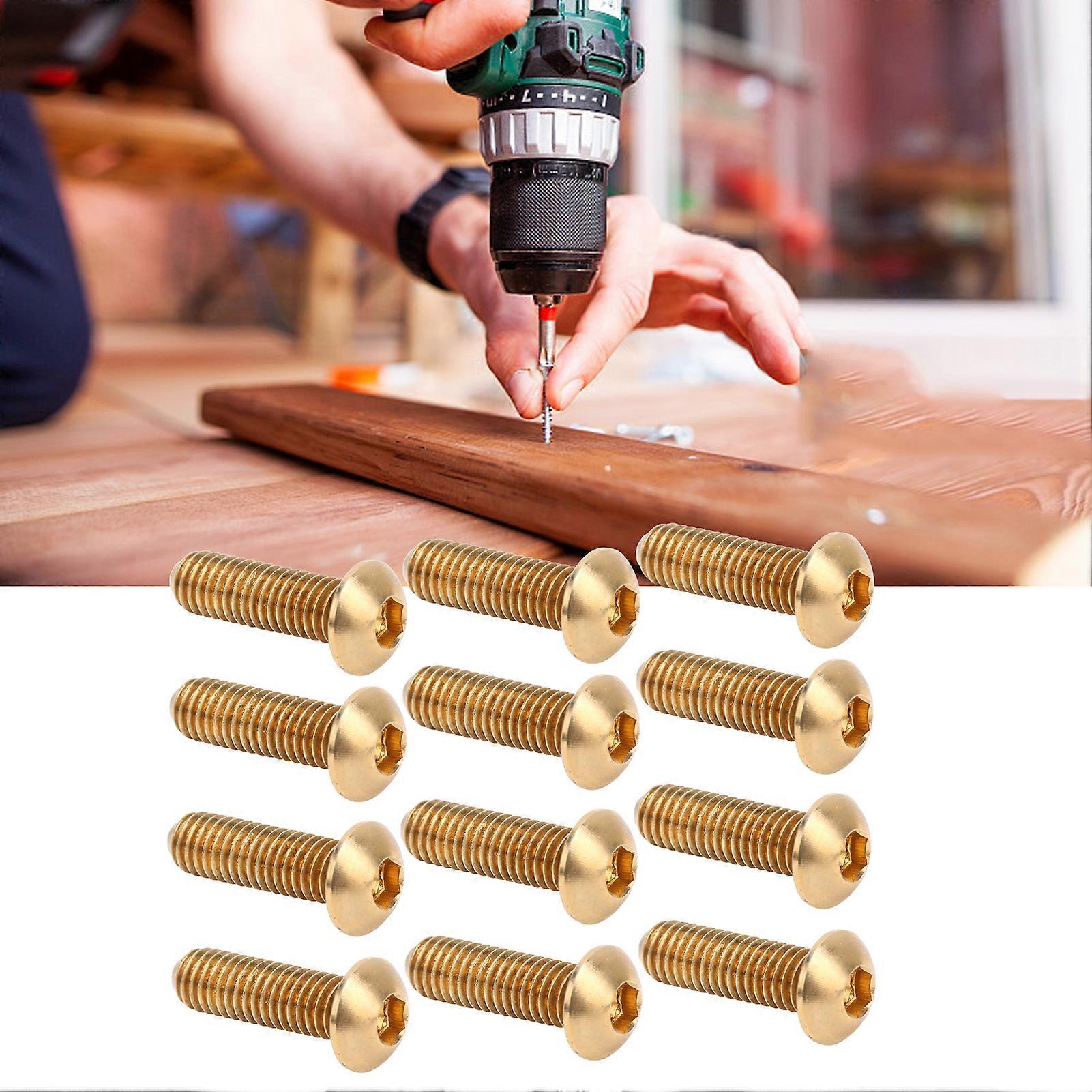 50Pcs M6x20 Round Hex Socket Screw Copper Fasteners Hardware