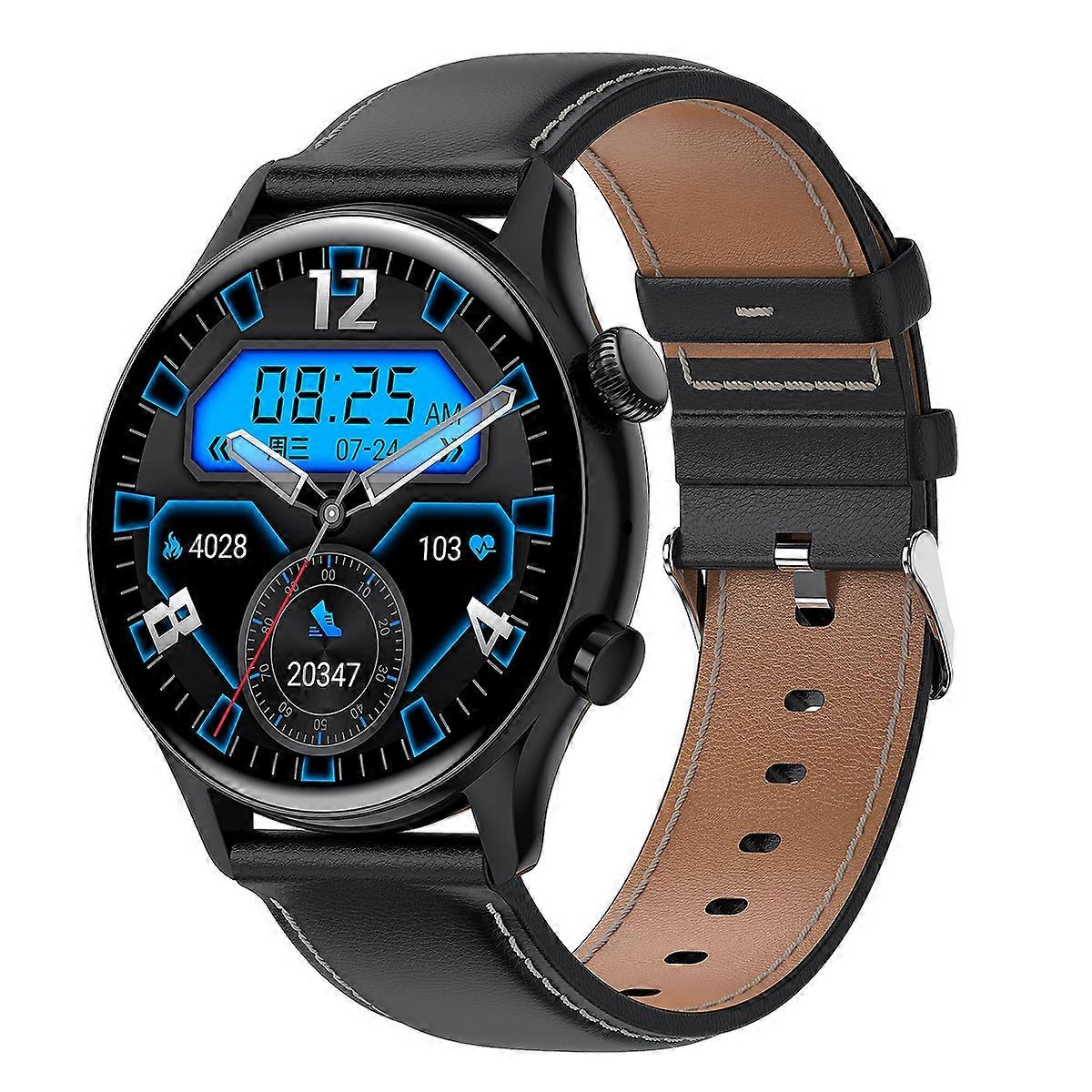 HK8Pro 1,36 Zoll AMOLED-Bildschirm Lederarmband Smartwatch, unterstützt NFC-Funktion / Blutsauerstoffüberwachung