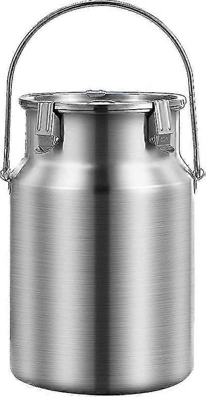 إبريق حمل علب الحليب المصنوع من الفولاذ المقاوم للصدأ 304 بسعة 3 لتر مع غطاء محكم ومقبض واحد - دلو نقل حليب شديد التحمل لتخزين السوائل والمواد الصلبة