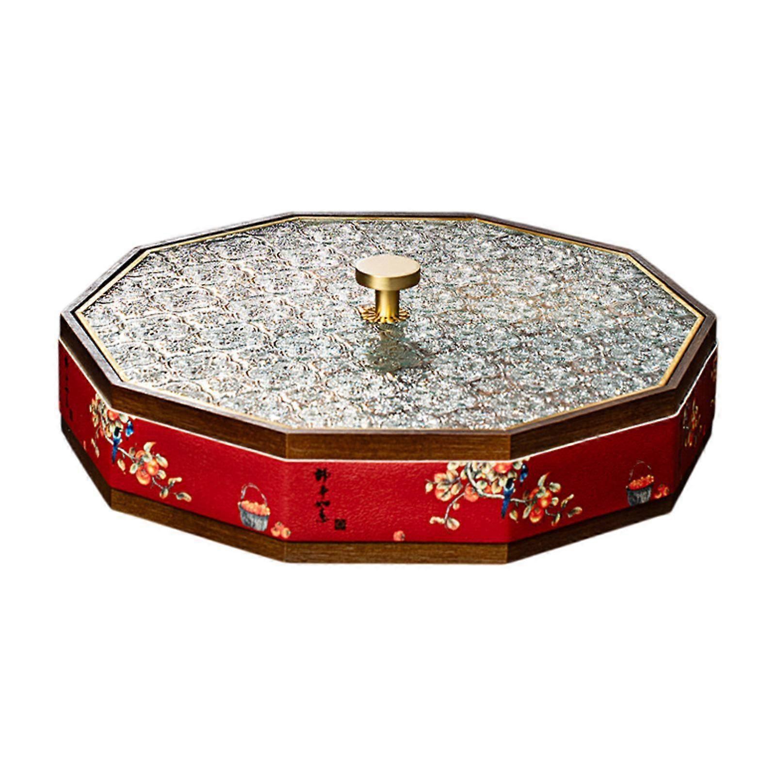 Divided Serving Box Versatile Serving Tray for Cookies Desserts Dried Fruits Red