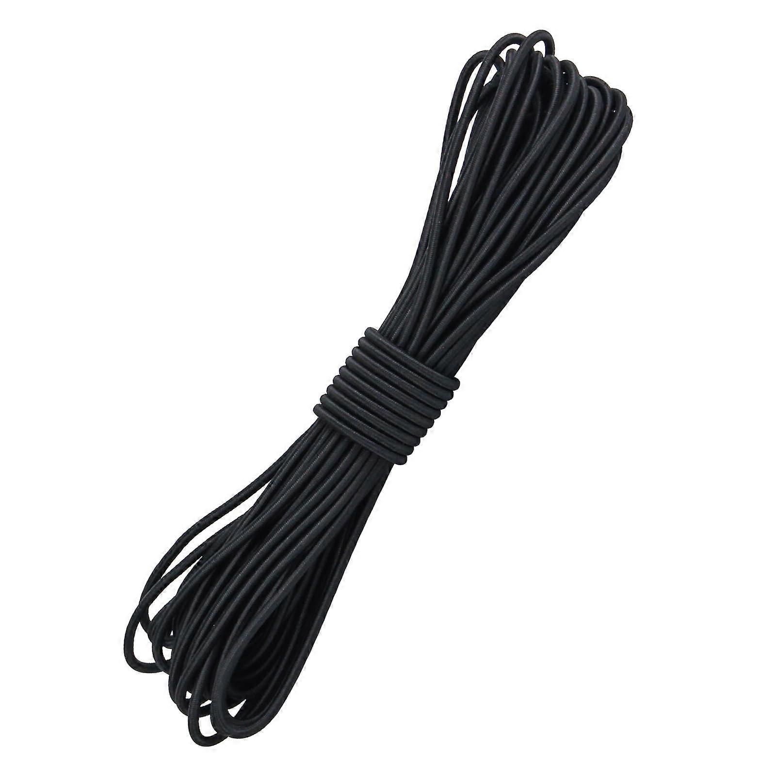 40-Foot Black Bungee Cord 1/8 Inch Elastic Shock Rope for Camping Gear, DIY Projects, Heavy Duty Use