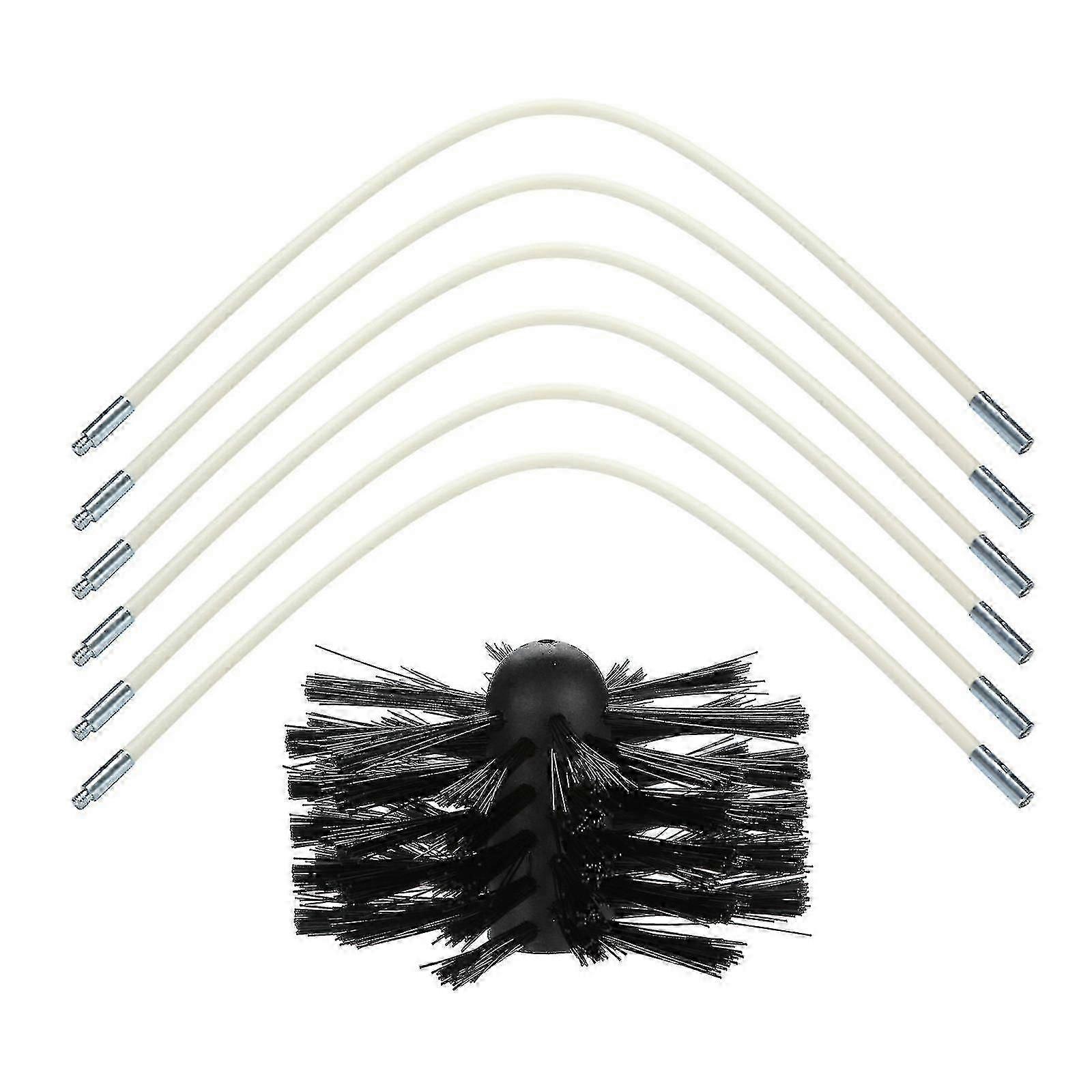 6 + 1 Ensemble de ramonage rotatif Ensemble de ramonage Ramoneur Brosse de cheminée Kit de brosse de cheminée Fk