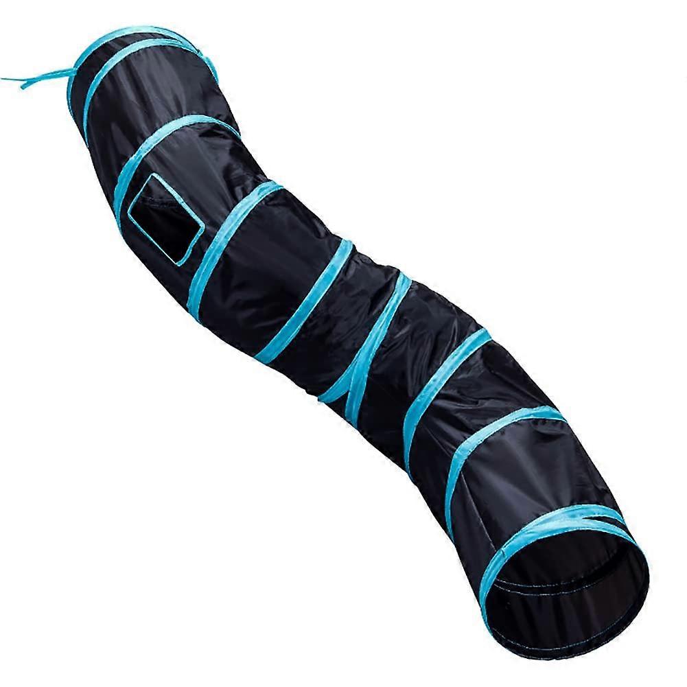 S-Shaped Cat Tunnel for Interactive Play, 25x97 cm, Durable Fabric, Ideal for Kittens and Adult Cats