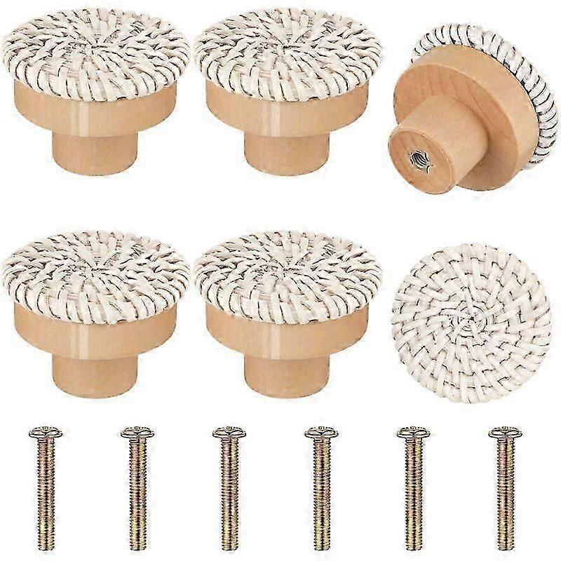 pcs Boho rattan dresser knobs round screws, matching Boho furniture knobs
