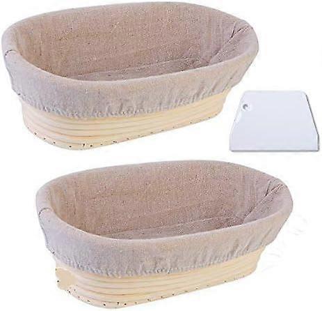 Sourdough Proofing Basket Set, Nature Rattan for Healthy Artisan Bread, Easy to Clean Linen Liner Cloth, Crafted for Perfect Loaf Patterns, 2PCS
