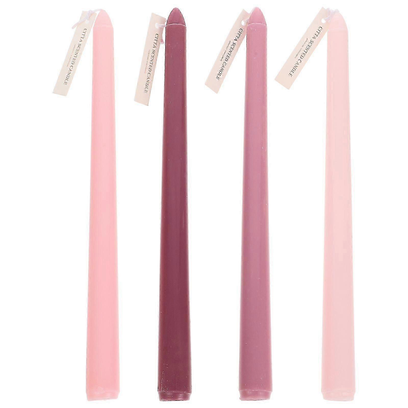 4pcs Romantic Long Pole Scented Candle Smokeless Candle Wedding Party Ornament